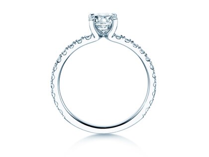 Engagement ring Classic 4 Pavé in platinum