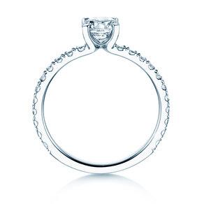 Engagement ring Classic 4 Pavé in platinum