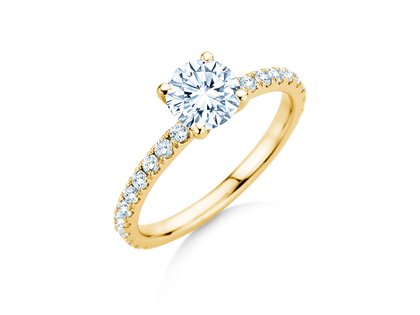 Engagement ring Classic 4 Pavé in 14K yellow gold with lab-grown diamonds 1.44ct E/VS