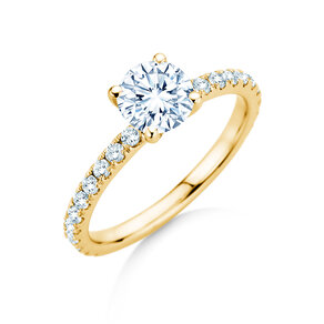 Engagement ring Classic 4 Pavé in 14K yellow gold with lab-grown diamonds 1.44ct E/VS