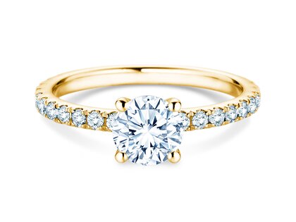 Engagement ring Classic 4 Pavé in 14K yellow gold with lab-grown diamonds 1.44ct E/VS