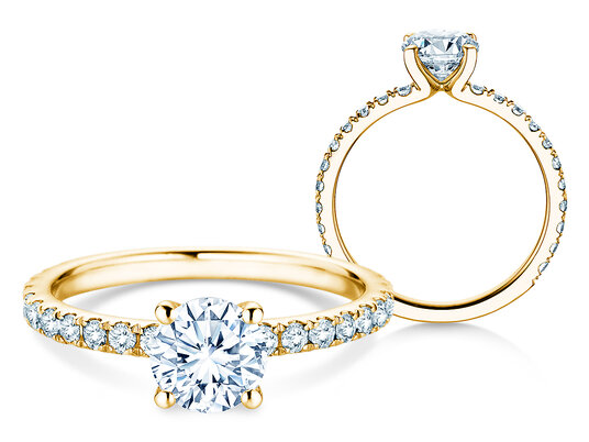 Engagement ring Classic 4 Pavé Lab-grown diamond
