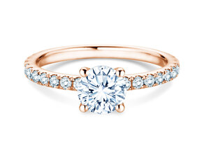 Engagement ring Classic 4 Pavé in 18K rosé gold with lab-grown diamonds 1.44ct E/VS