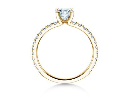 Engagement ring Classic 4 Pavé in 14K yellow gold with lab-grown diamonds 1.44ct E/VS