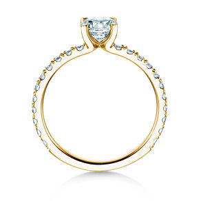 Engagement ring Classic 4 Pavé in 14K yellow gold with lab-grown diamonds 1.44ct E/VS