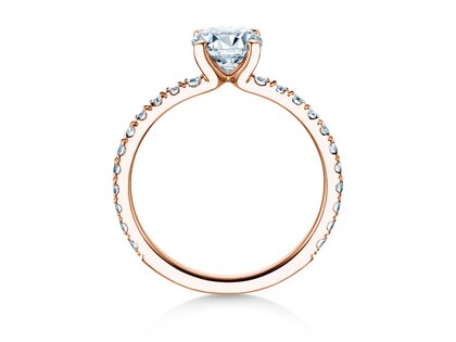 Engagement ring Classic 4 Pavé in 18K rosé gold with lab-grown diamonds 1.44ct E/VS