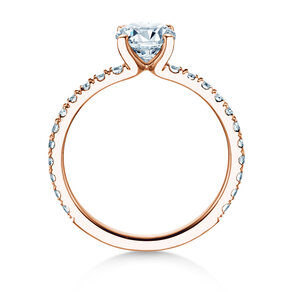 Engagement ring Classic 4 Pavé in 18K rosé gold with lab-grown diamonds 1.44ct E/VS