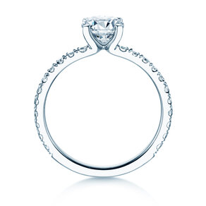 Engagement ring Classic 4 Pavé in 14K white gold with lab-grown diamonds 1.44ct E/VS