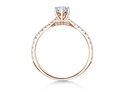 Engagement ring Classic 6 Hidden Halo Pavé in rose gold