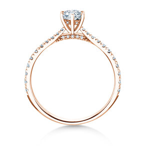 Engagement ring Classic 6 Hidden Halo Pavé in rose gold