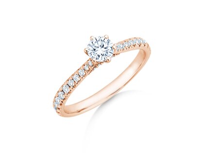 Engagement ring Classic 6 Hidden Halo Pavé in rose gold