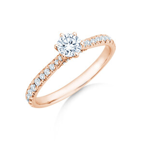 Engagement ring Classic 6 Hidden Halo Pavé in rose gold