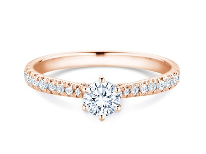 Engagement ring Classic 6 Hidden Halo Pavé in rose gold