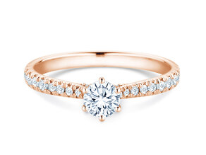 Engagement ring Classic 6 Hidden Halo Pavé in rose gold