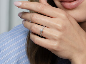 Engagement ring Classic 6 Hidden Halo Pavé in rose gold