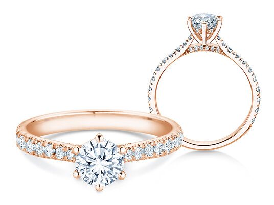 Engagement ring Classic 6 Hidden Halo Pavé in 9K white gold with diamonds 1.52ct G/SI