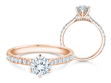 Engagement ring Classic 6 Hidden Halo Pavé in 9K white gold with diamonds 1.52ct G/SI