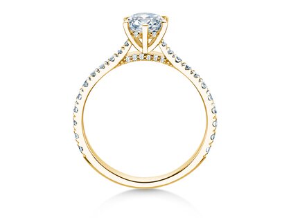 Engagement ring Classic 6 Hidden Halo Pavé in 9K yellow gold with diamonds 1.52ct G/SI