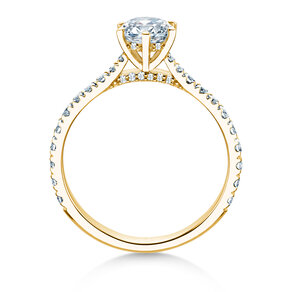 Engagement ring Classic 6 Hidden Halo Pavé in 9K yellow gold with diamonds 1.52ct G/SI