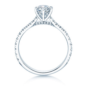 Engagement ring Classic 6 Hidden Halo Pavé in 9K white gold with diamonds 1.52ct G/SI