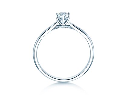 Engagement ring Classic 6 Hidden Halo in 14K white gold with diamonds 0.30ct G/SI