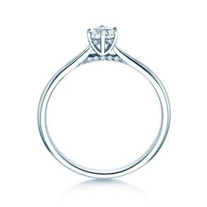 Engagement ring Classic 6 Hidden Halo in 14K white gold with diamonds 0.30ct G/SI
