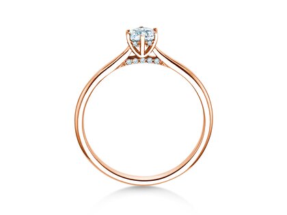 Engagement ring Classic 6 Hidden Halo in 14K rosé gold with diamonds 0.30ct G/SI