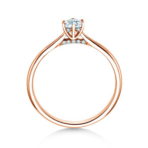 Engagement ring Classic 6 Hidden Halo in 14K rosé gold with diamonds 0.30ct G/SI