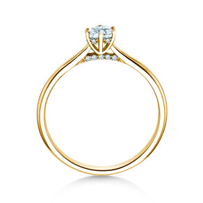 Engagement ring Classic 6 Hidden Halo in 14K yellow gold with diamonds 0.30ct G/SI