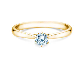 Engagement ring Classic 6 Hidden Halo in 14K yellow gold with diamonds 0.30ct G/SI