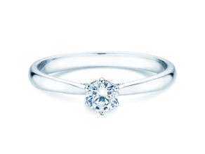 Engagement ring Classic 6 Hidden Halo in 14K white gold with diamonds 0.30ct G/SI