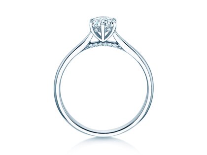 Engagement ring Classic 6 Hidden Halo in 14K white gold with diamonds 0.55ct G/SI