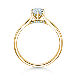 Engagement ring Classic 6 Hidden Halo in 14K yellow gold with diamonds 0.55ct G/SI