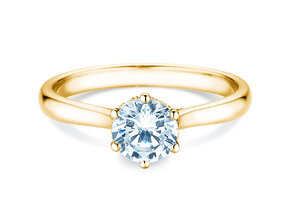 Engagement ring Classic 6 Hidden Halo in yellow gold