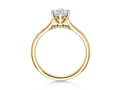 Engagement ring Classic 6 Hidden Halo in yellow gold