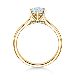 Engagement ring Classic 6 Hidden Halo in yellow gold