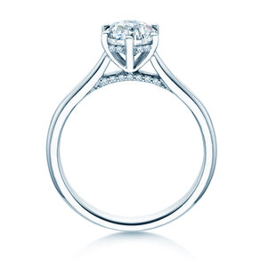 Engagement ring Classic 6 Hidden Halo in 14K white gold with diamonds 1.08ct G/SI