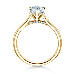 Engagement ring Classic 6 Hidden Halo in 14K yellow gold with diamonds 1.08ct G/SI
