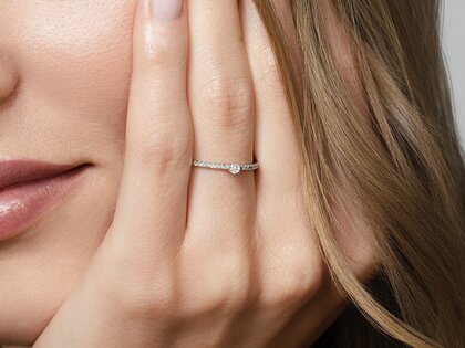Engagement ring Classic Pavé in 14K white gold with diamonds 0.20ct G/SI