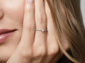 Engagement ring Classic Pavé in 14K white gold with diamonds 0.20ct G/SI