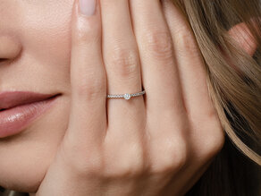 Engagement ring Classic Pavé in 18K white gold with diamonds 0.30ct G/SI