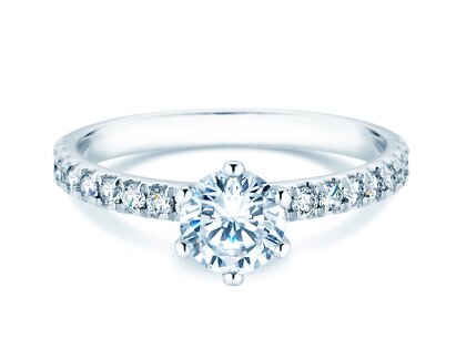 Engagement ring Classic Pavé in 18K white gold with diamonds 1.11ct G/SI