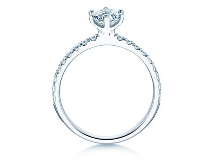 Engagement ring Classic Pavé in 18K white gold with diamonds 1.11ct G/SI