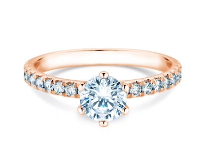Engagement ring Classic Pavé in 18K rosé gold with diamonds 1.11ct G/SI
