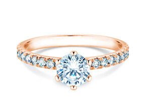 Engagement ring Classic Pavé in 18K rosé gold with diamonds 1.11ct G/SI