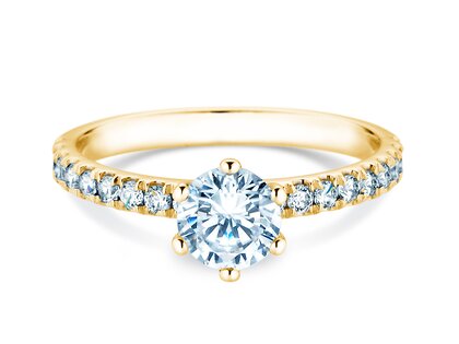 Engagement ring Classic Pavé in 14K yellow gold with diamonds 1.11ct G/SI