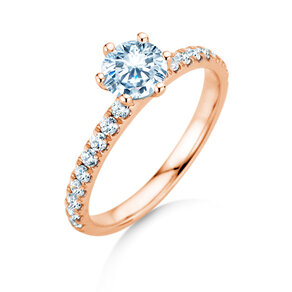 Engagement ring Classic Pavé in 18K rosé gold with diamonds 1.11ct G/SI