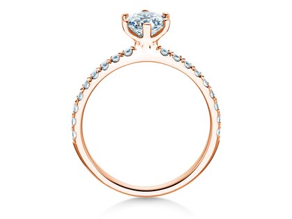 Engagement ring Classic Pavé in 18K rosé gold with diamonds 1.11ct G/SI