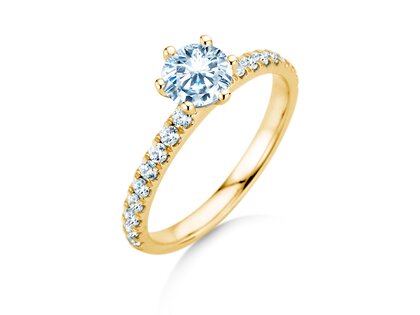 Engagement ring Classic Pavé in 14K yellow gold with diamonds 1.11ct G/SI
