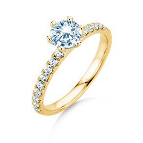 Engagement ring Classic Pavé in 14K yellow gold with diamonds 1.11ct G/SI